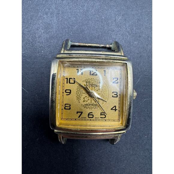 Vintage Vivani Accutime Gold Tone Stainless Quartz Square Face Watch Japan Movt main image 2